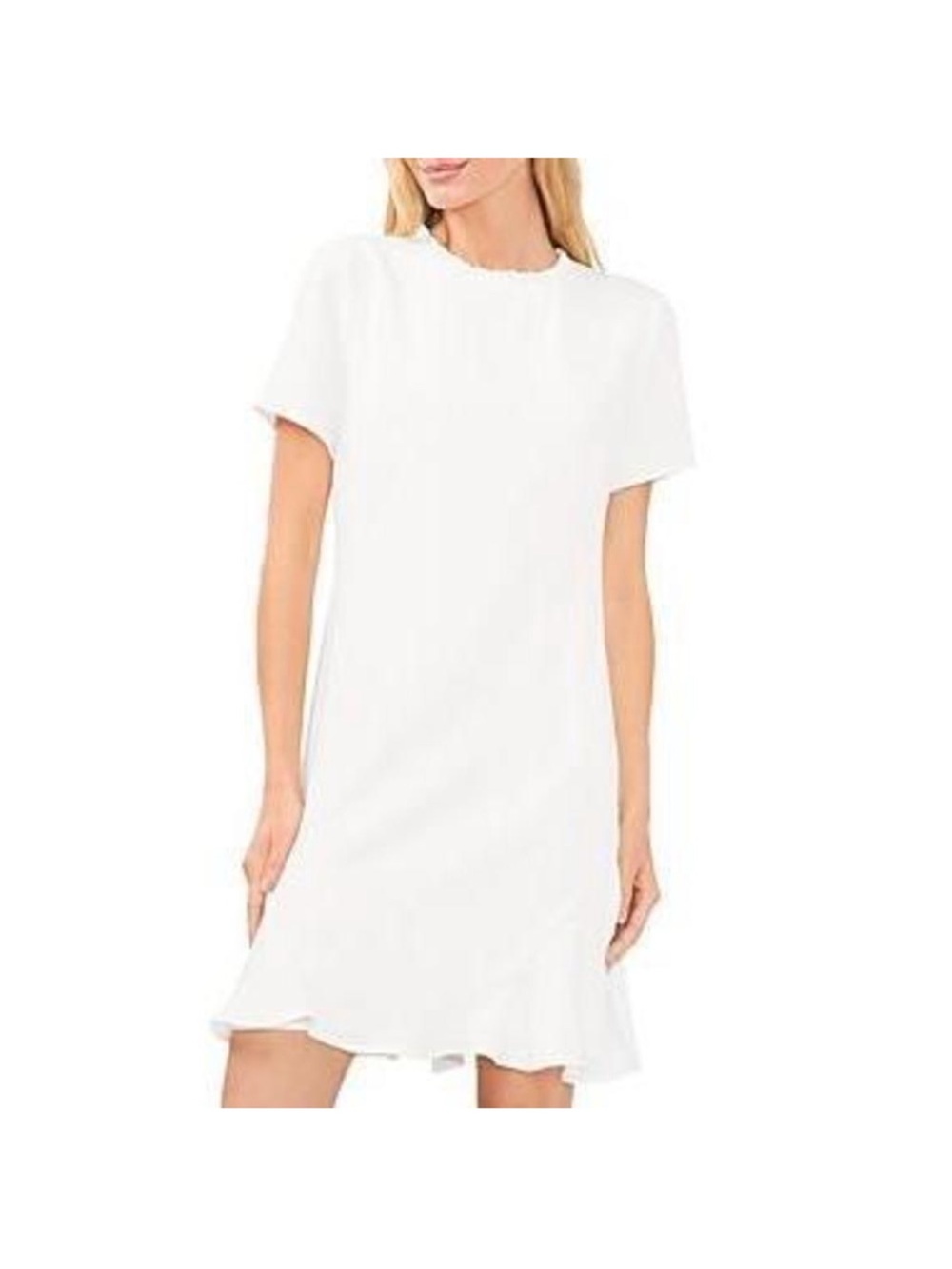 CeCe White Short Sleeve Shift Dress